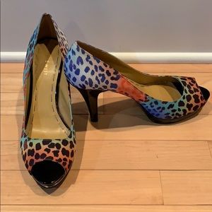 Nine West open toe 9 1/2 high heel shoe